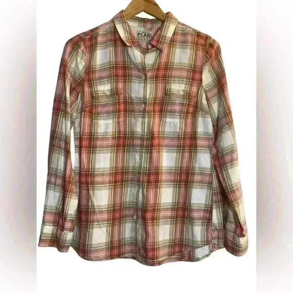 Set of 2 Old Navy Women’s 100% Cotton Plaid Flannel Long Sleeve Shirts Small‎ - Picture 4 of 16